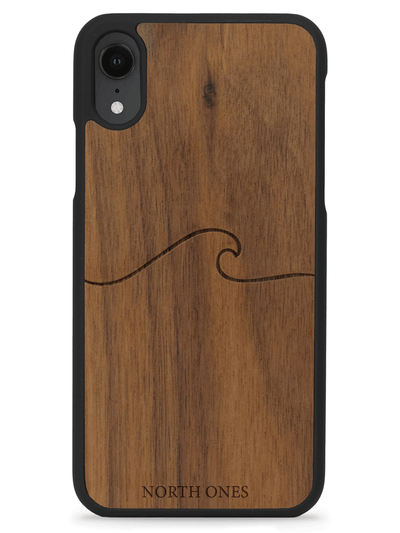 Mobilskal trä simple wave walnut iphone XR