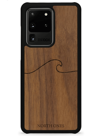 Mobilskal trä simple wave walnut Samsung galaxy S20 ultra 