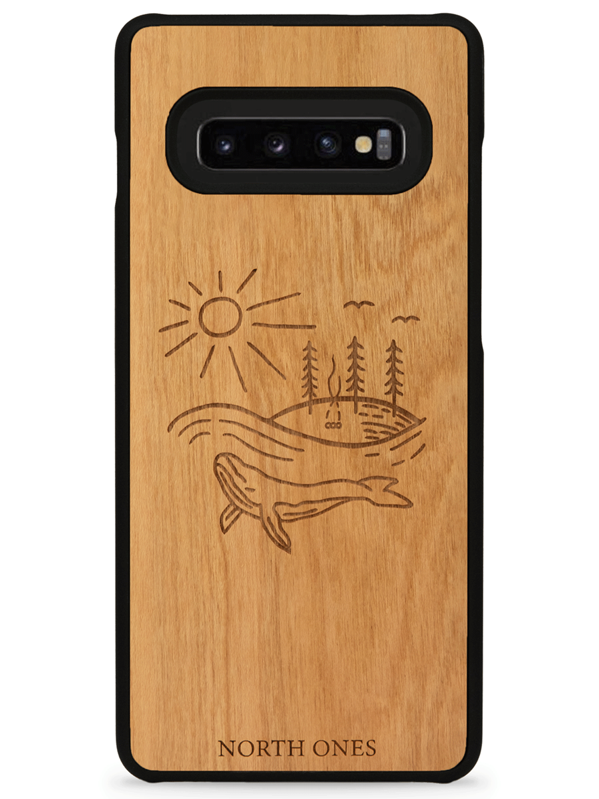 Mobilskal trä whale world cherry Samsung galaxy S10+